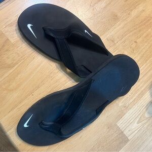 Nike Black Sandals with Contoured Footbed and Textured Sole